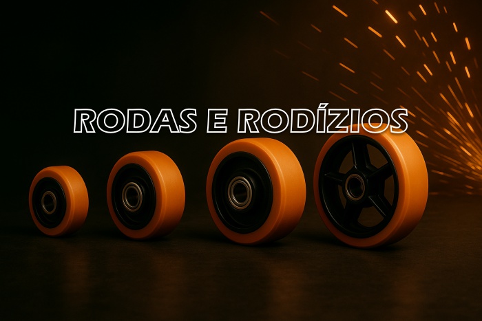 Rodas e rodízios industriais de alta qualidade fabricados em poliuretano e metal